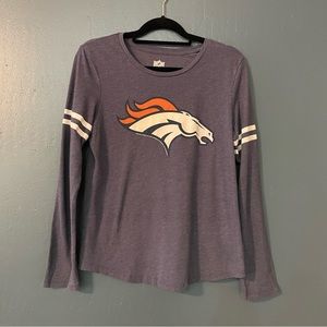 NFL Apparel Broncos Women’s Blue Long Sleeve Tee Size L